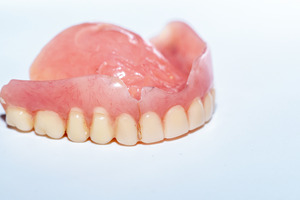 Dentures lying on a table